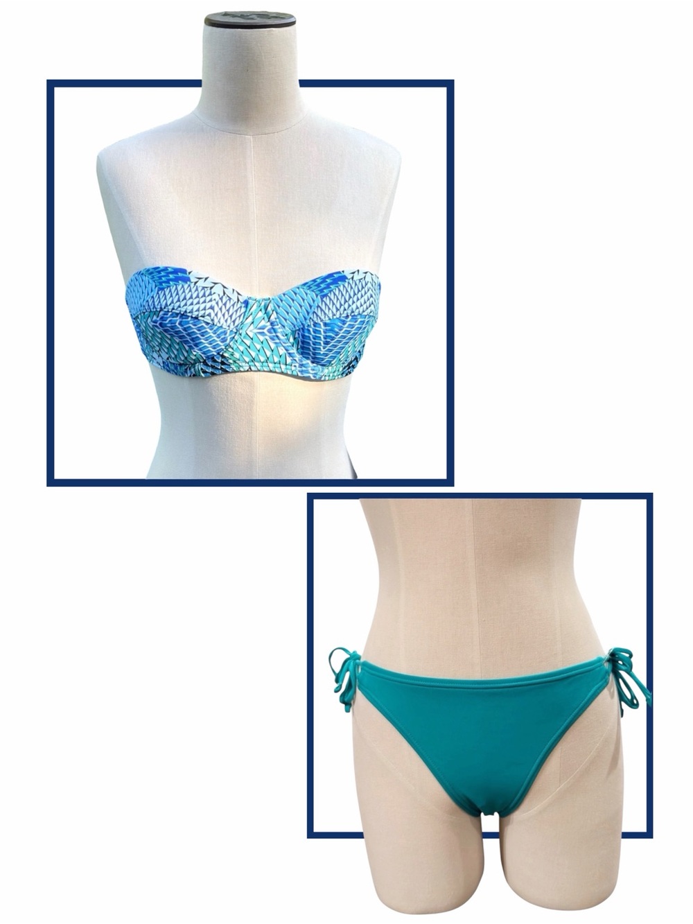 ECHO New York 2-Piece Havana Geo/Tribal Top with Caribbean Sea Side Tie Bottoms